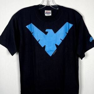 Vintage 1999 Hanes DC Comics Black Graphic Print T-Shirt Small
